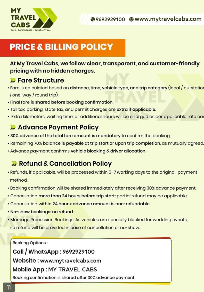 Price & Billing Policy
